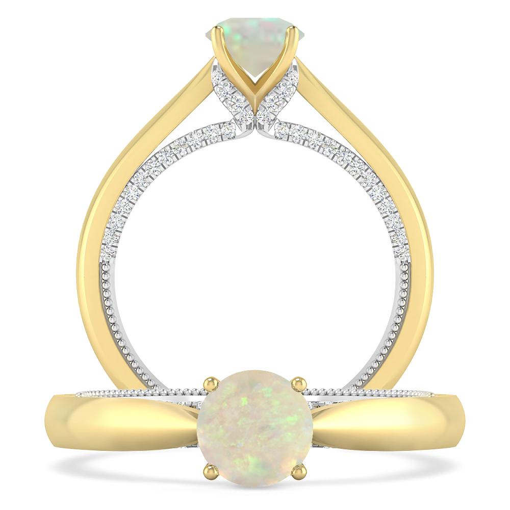 Yellow Gold/White Gold - Opal
