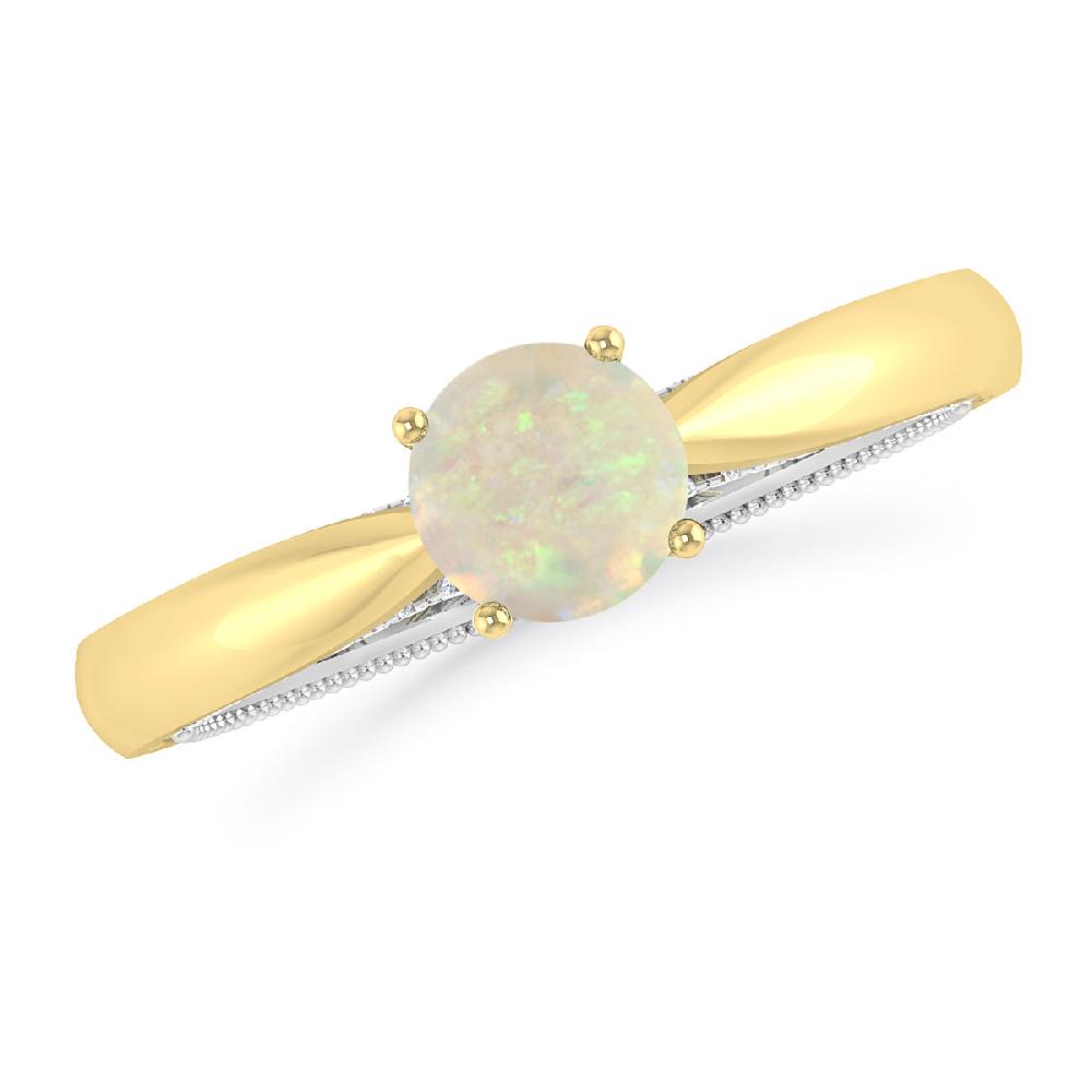 Yellow Gold/White Gold - Opal