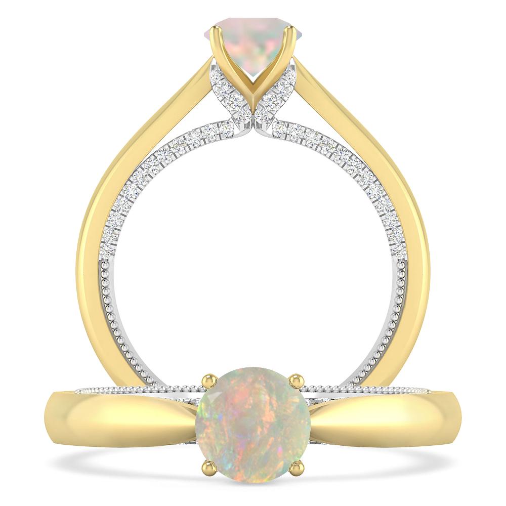 Yellow Gold/White Gold - Opal