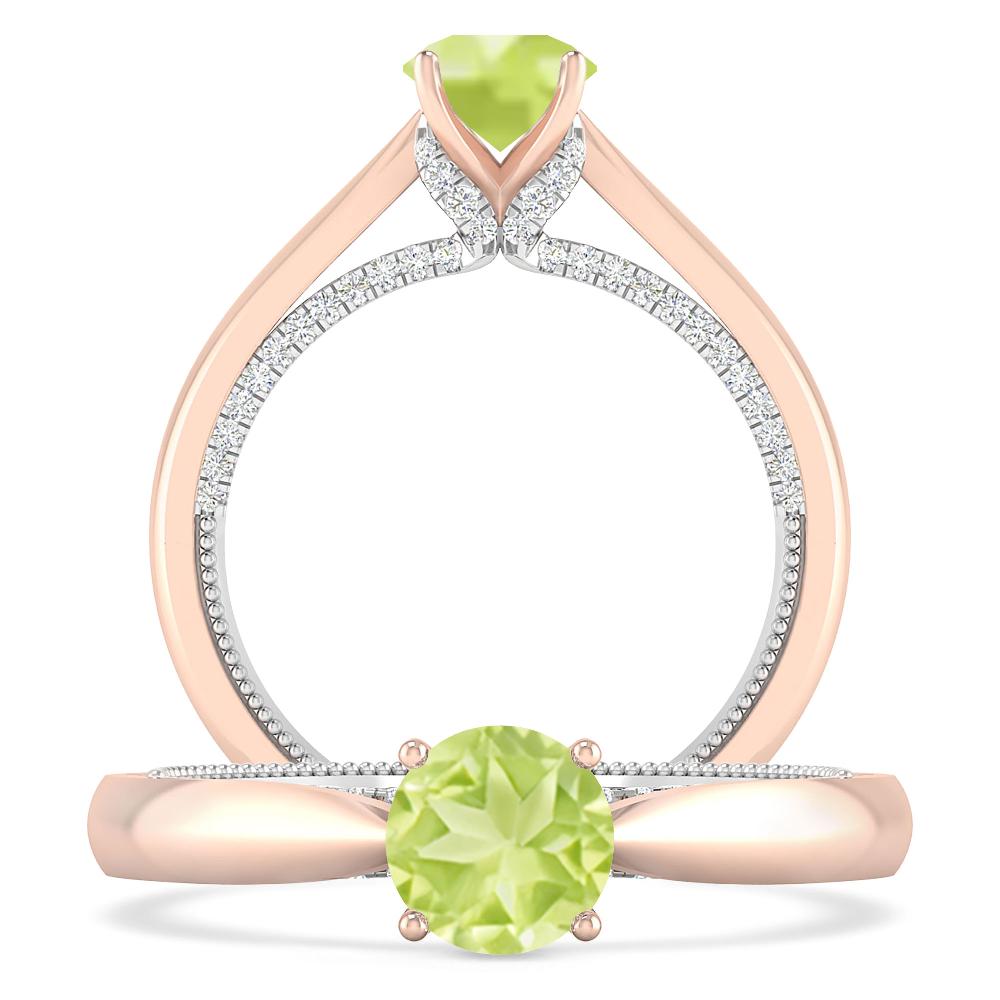 Rose Gold/White Gold - Peridot