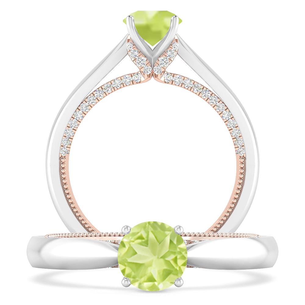 White Gold/Rose Gold - Peridot