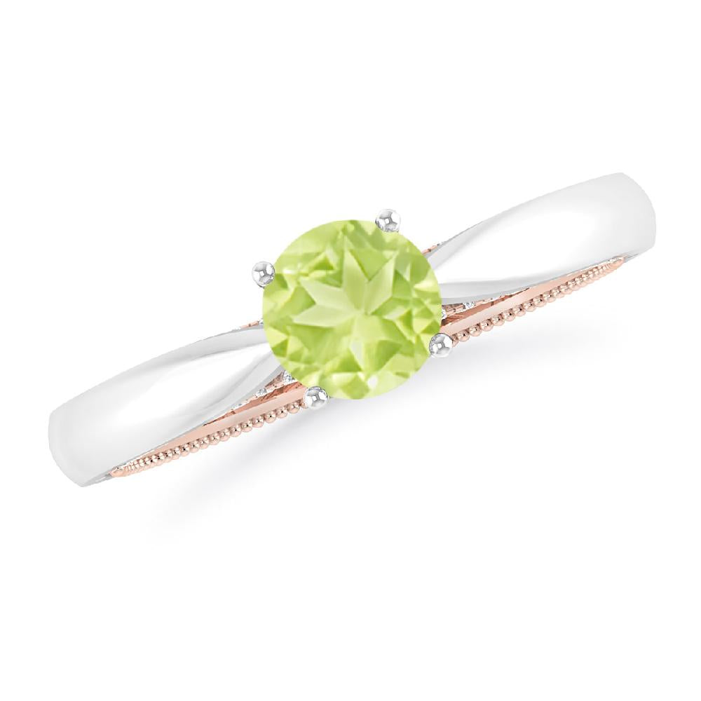 White Gold/Rose Gold - Peridot