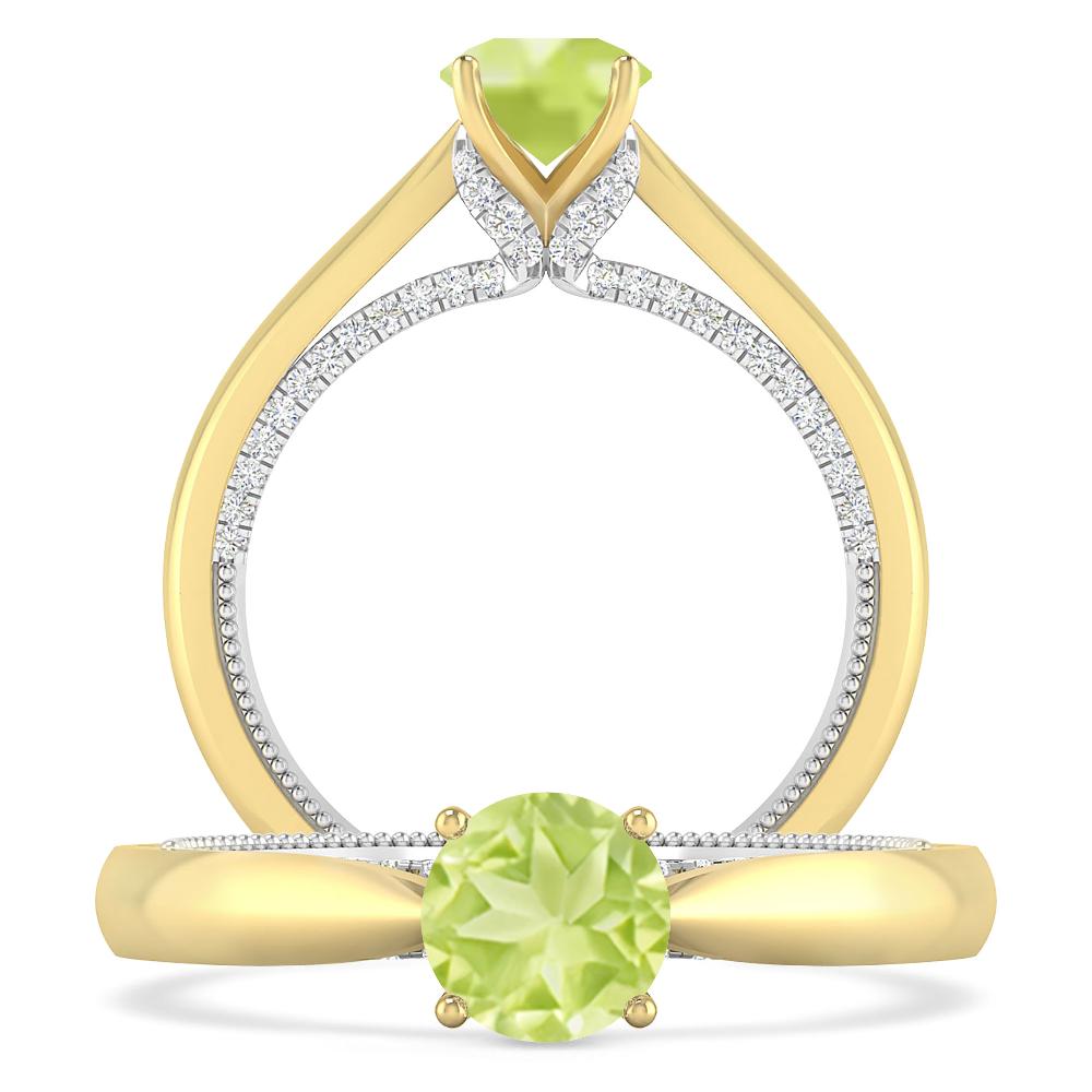 Yellow Gold/White Gold - Peridot