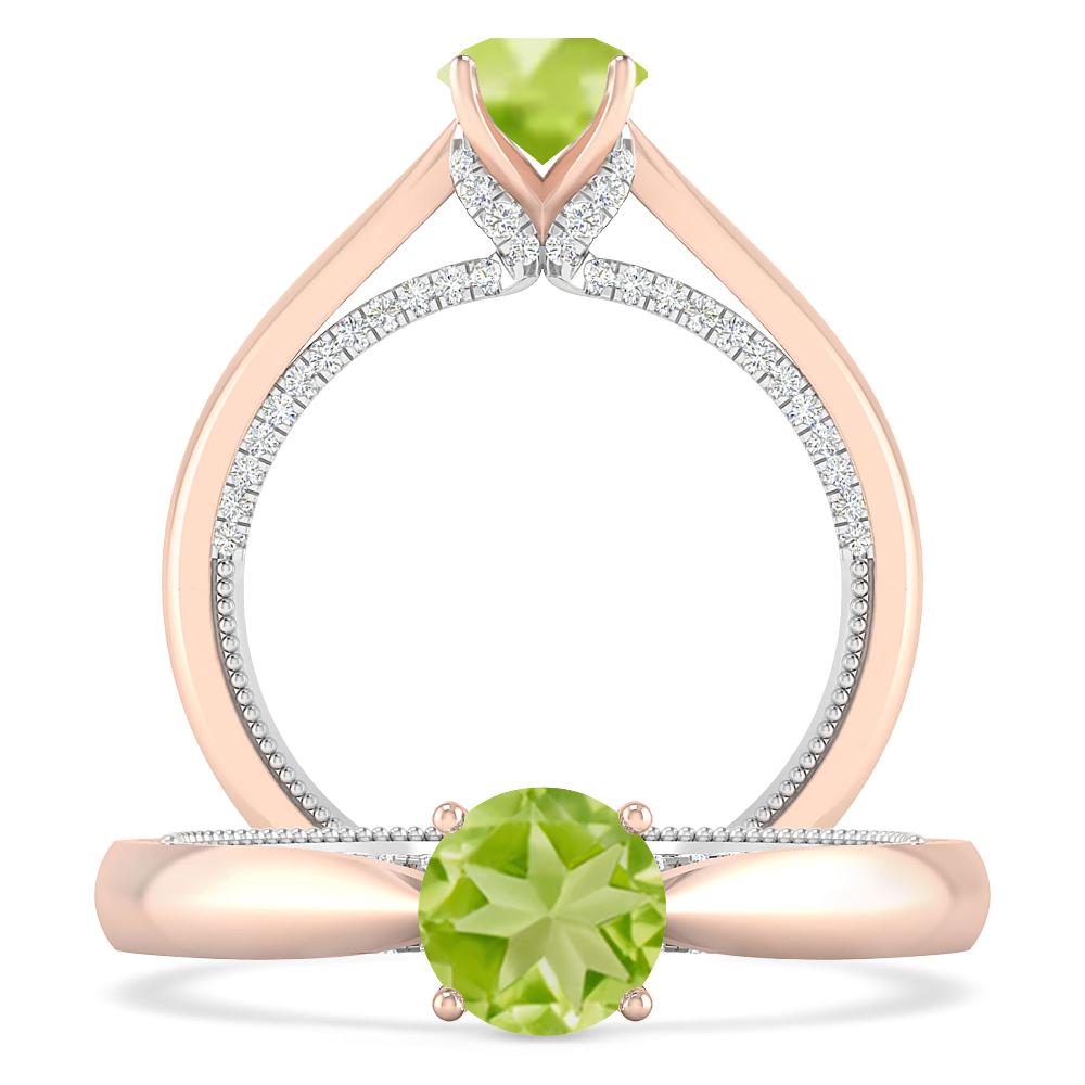 Rose Gold/White Gold - Peridot