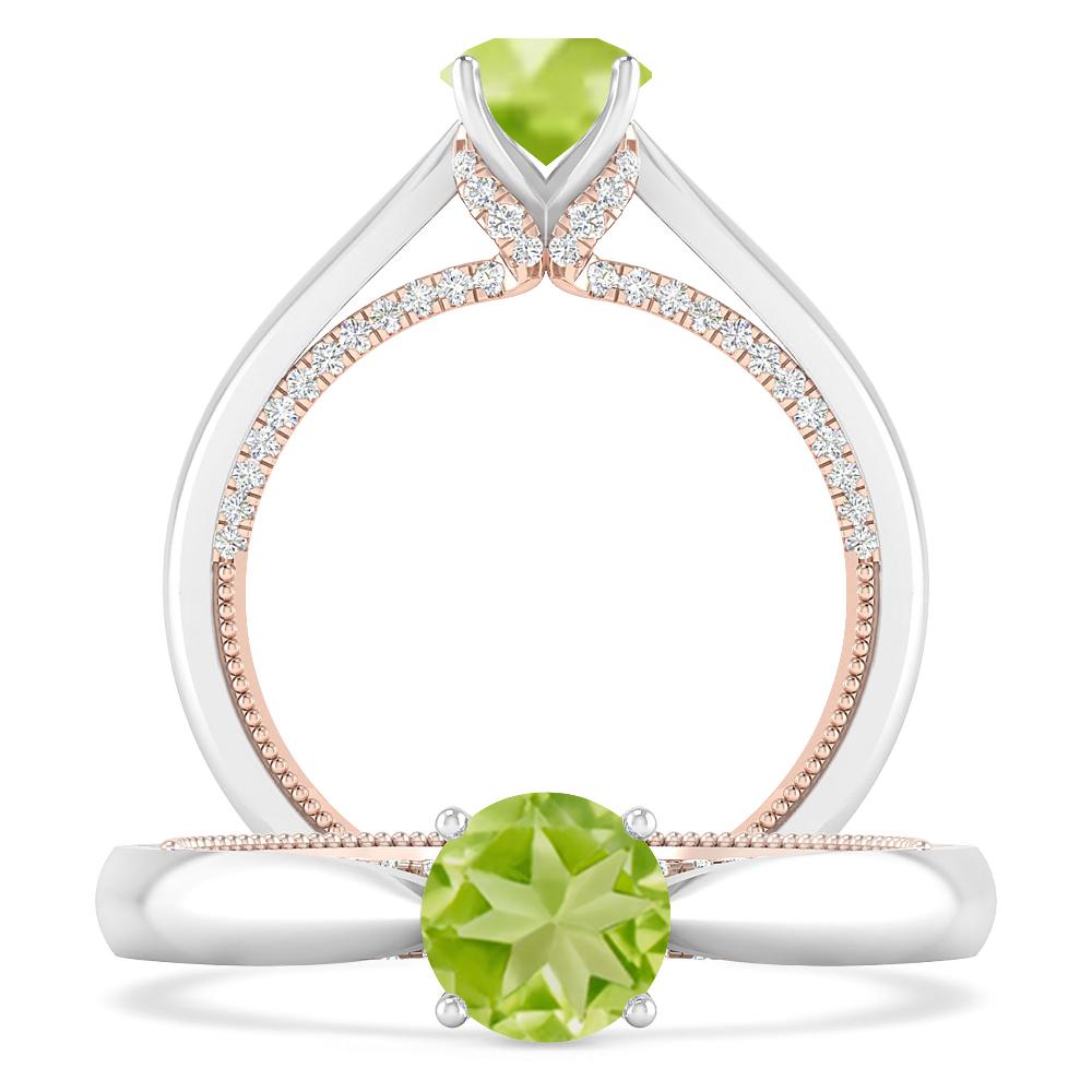 White Gold/Rose Gold - Peridot