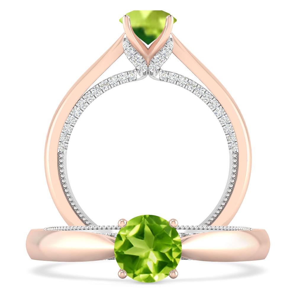 Rose Gold/White Gold - Peridot