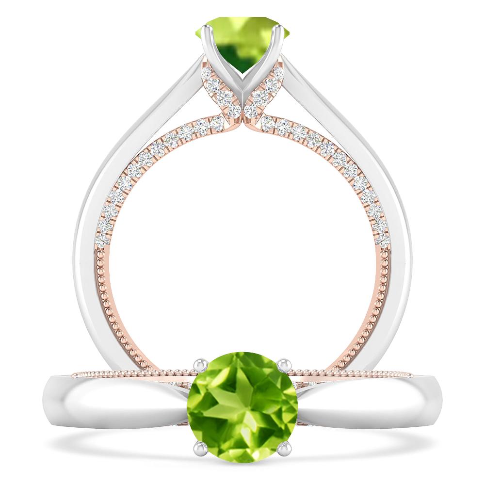 White Gold/Rose Gold - Peridot