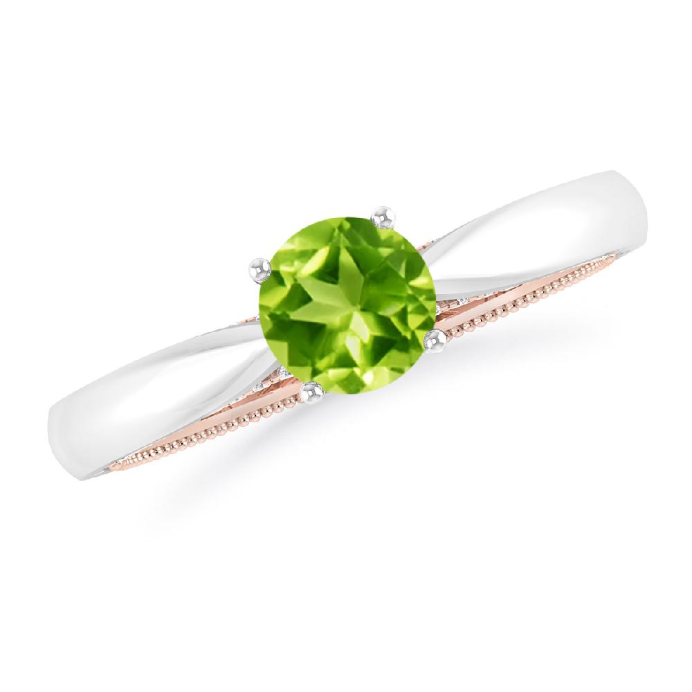 White Gold/Rose Gold - Peridot