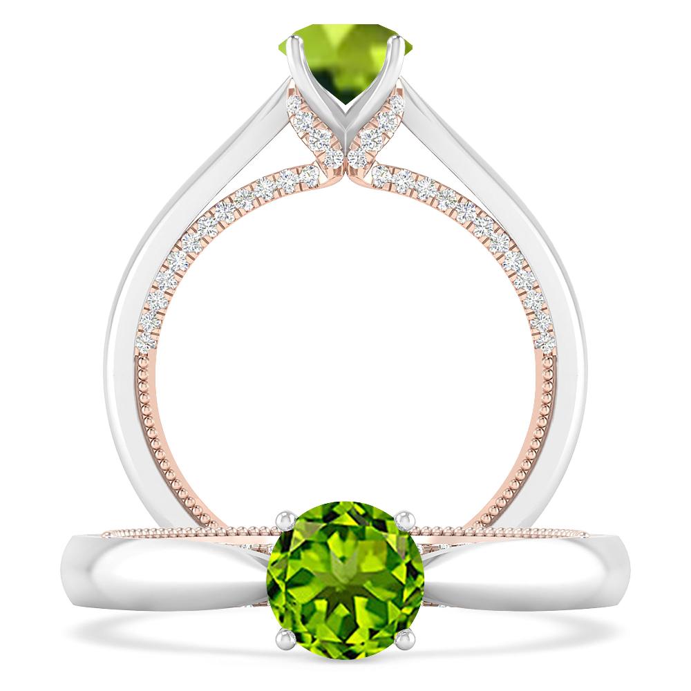 White Gold/Rose Gold - Peridot