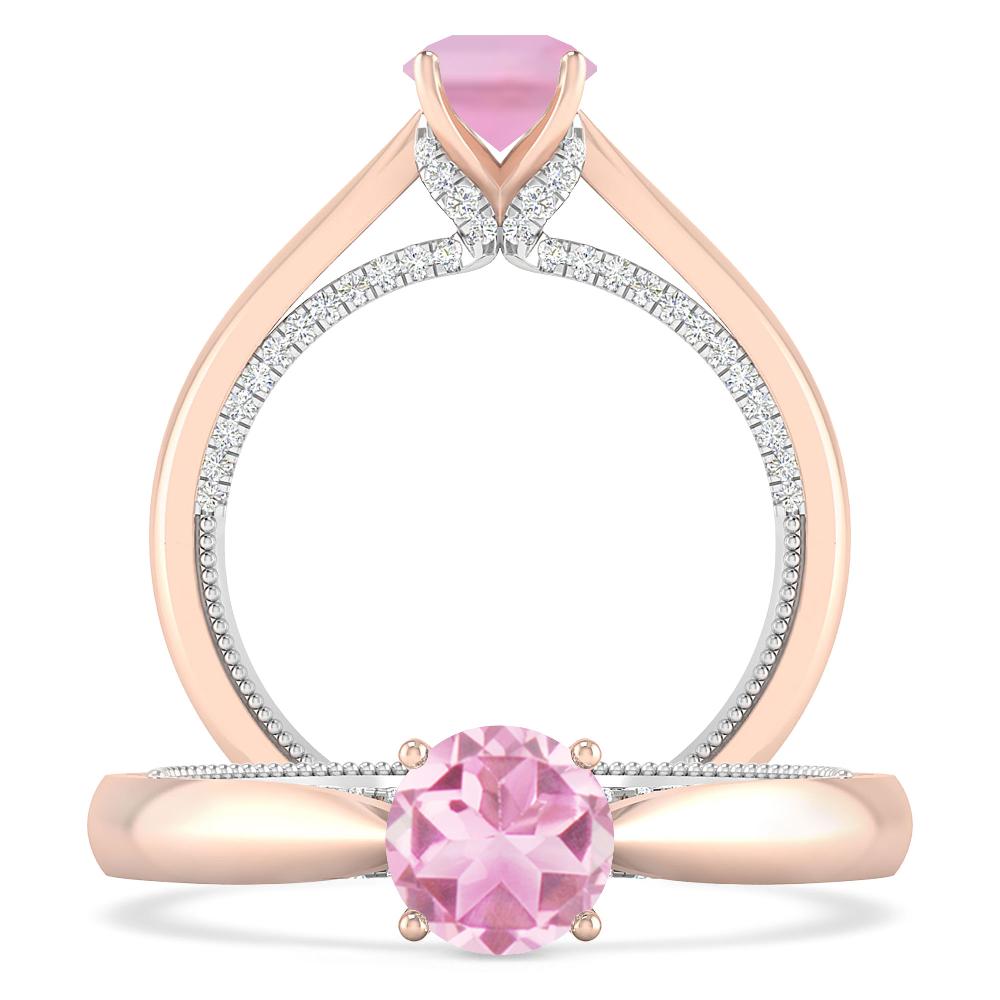 Rose Gold/White Gold - Pink Tourmaline