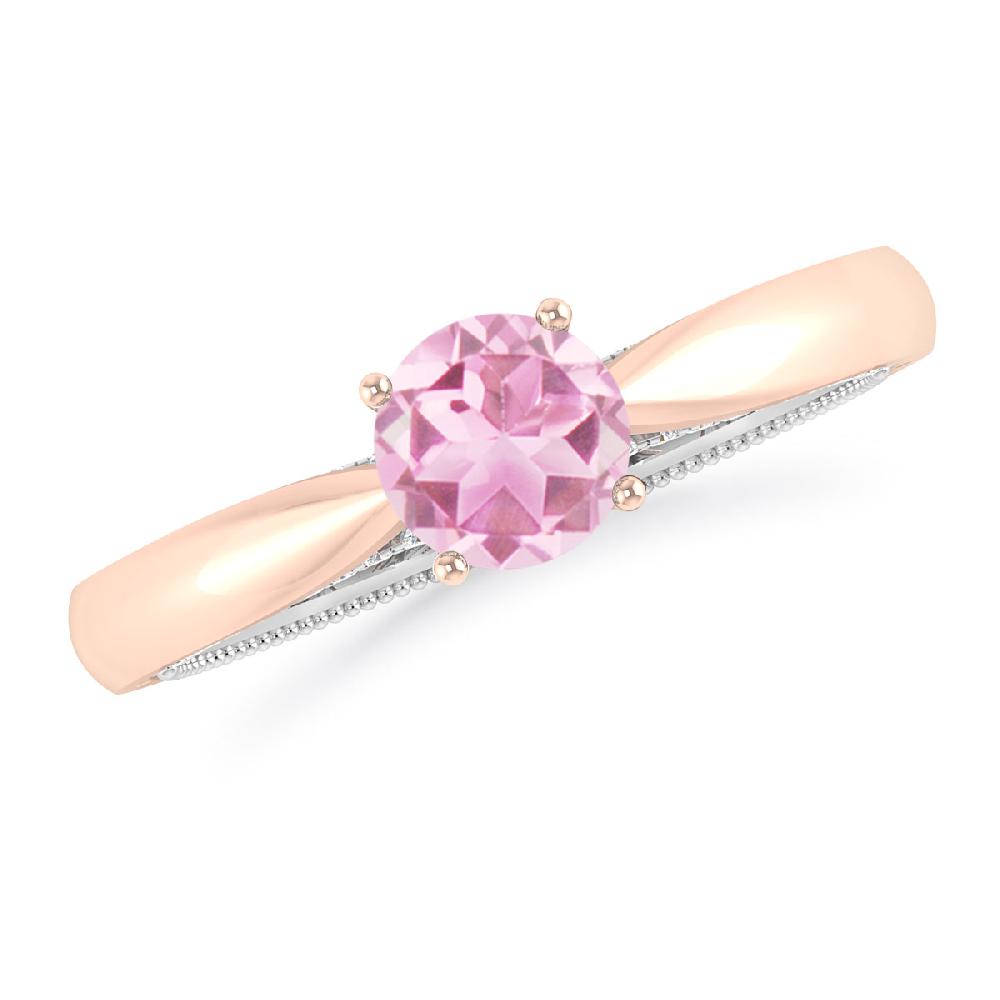 Rose Gold/White Gold - Pink Tourmaline