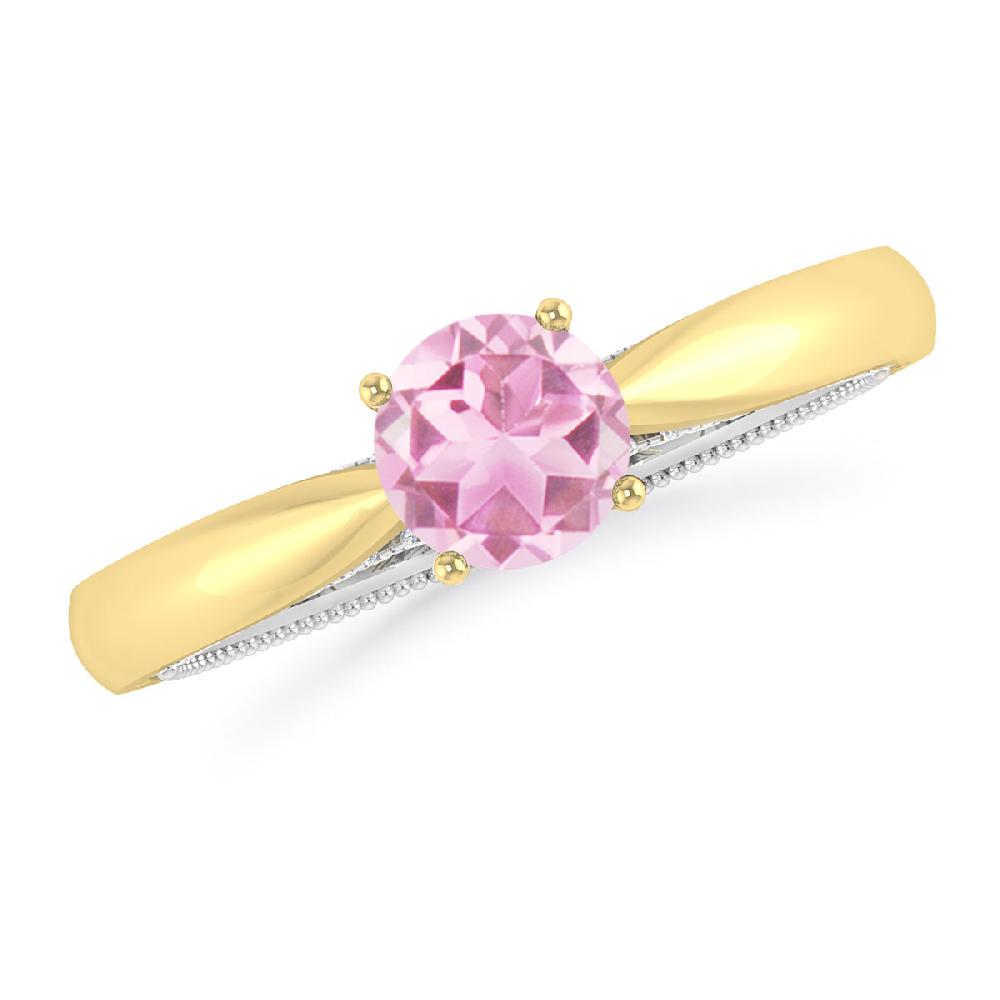 Yellow Gold/White Gold - Pink Tourmaline