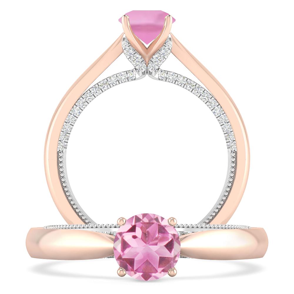 Rose Gold/White Gold - Pink Tourmaline