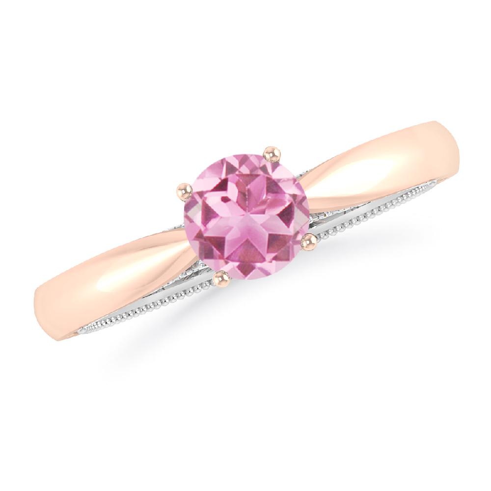 Rose Gold/White Gold - Pink Tourmaline