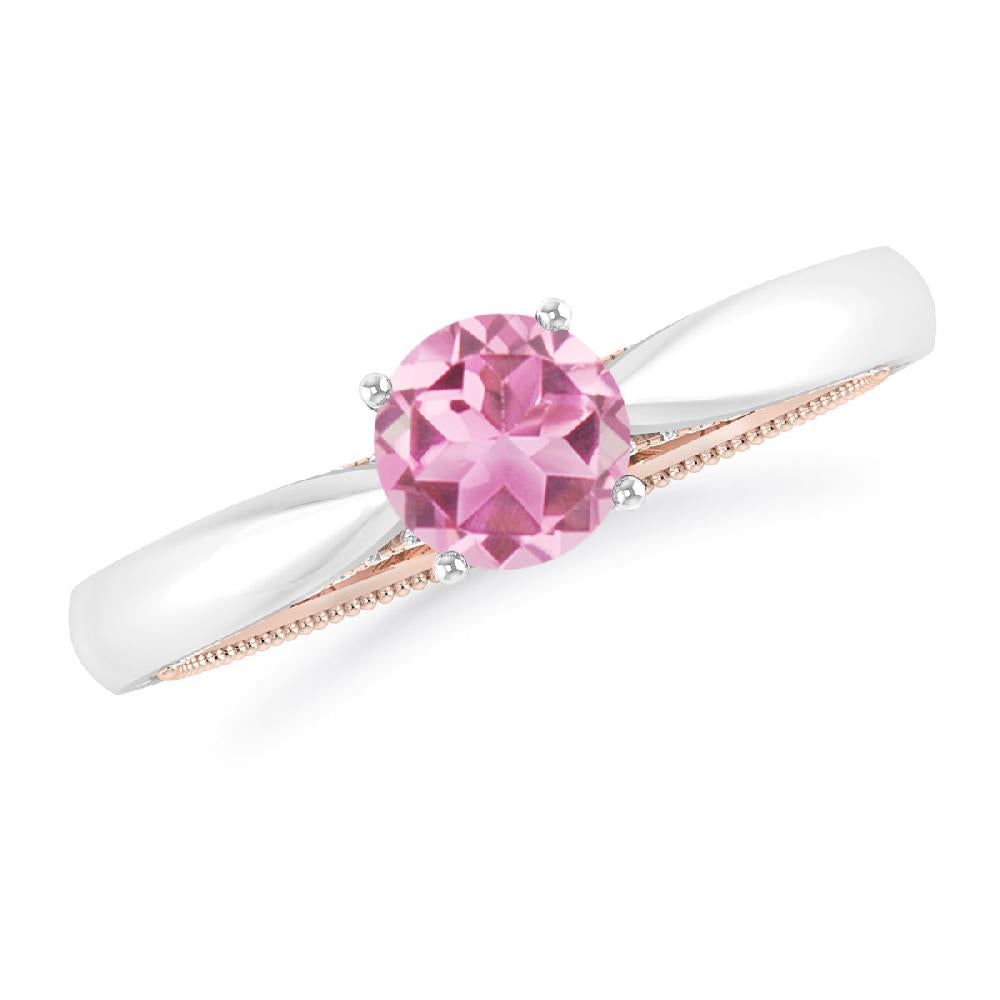 White Gold/Rose Gold - Pink Tourmaline