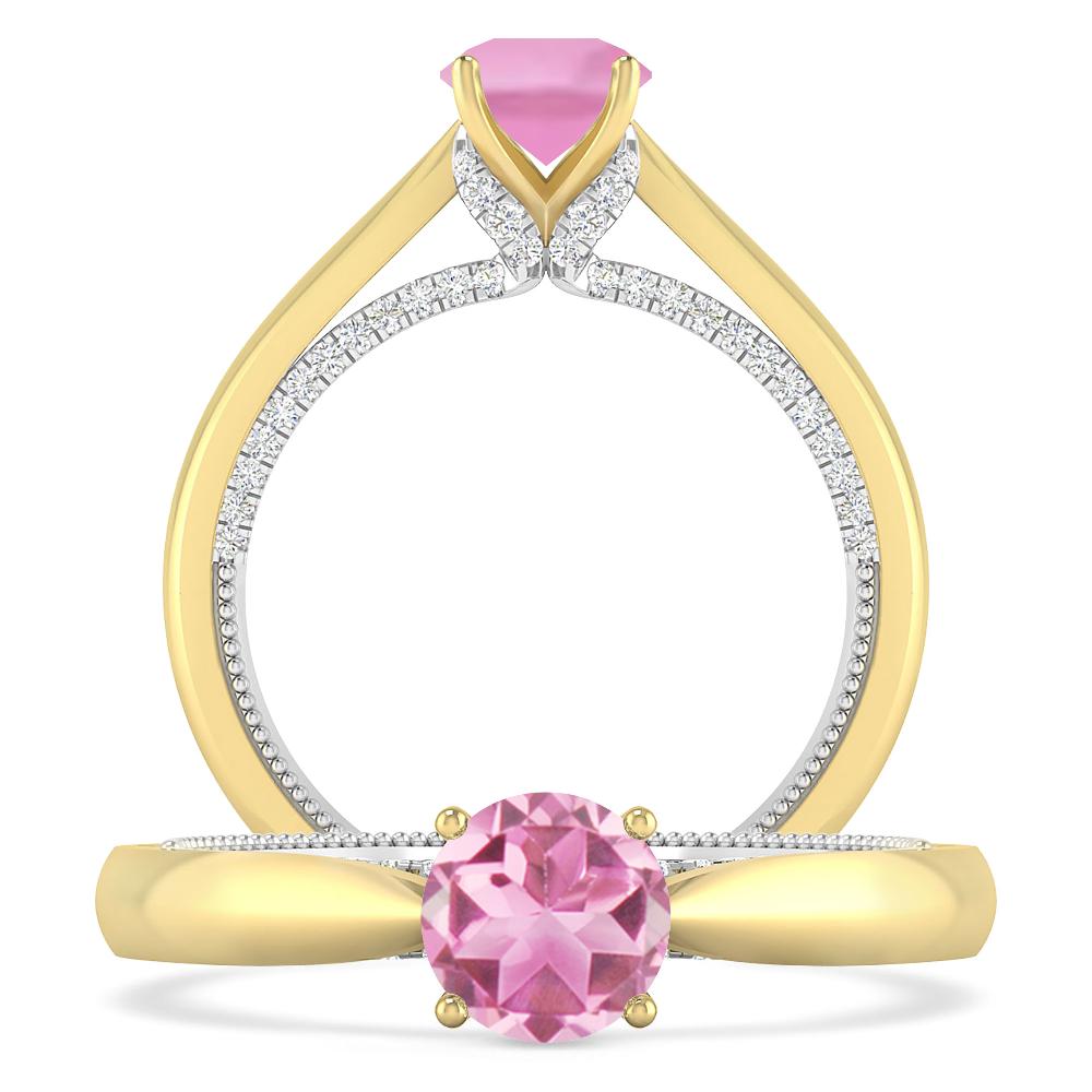 Yellow Gold/White Gold - Pink Tourmaline