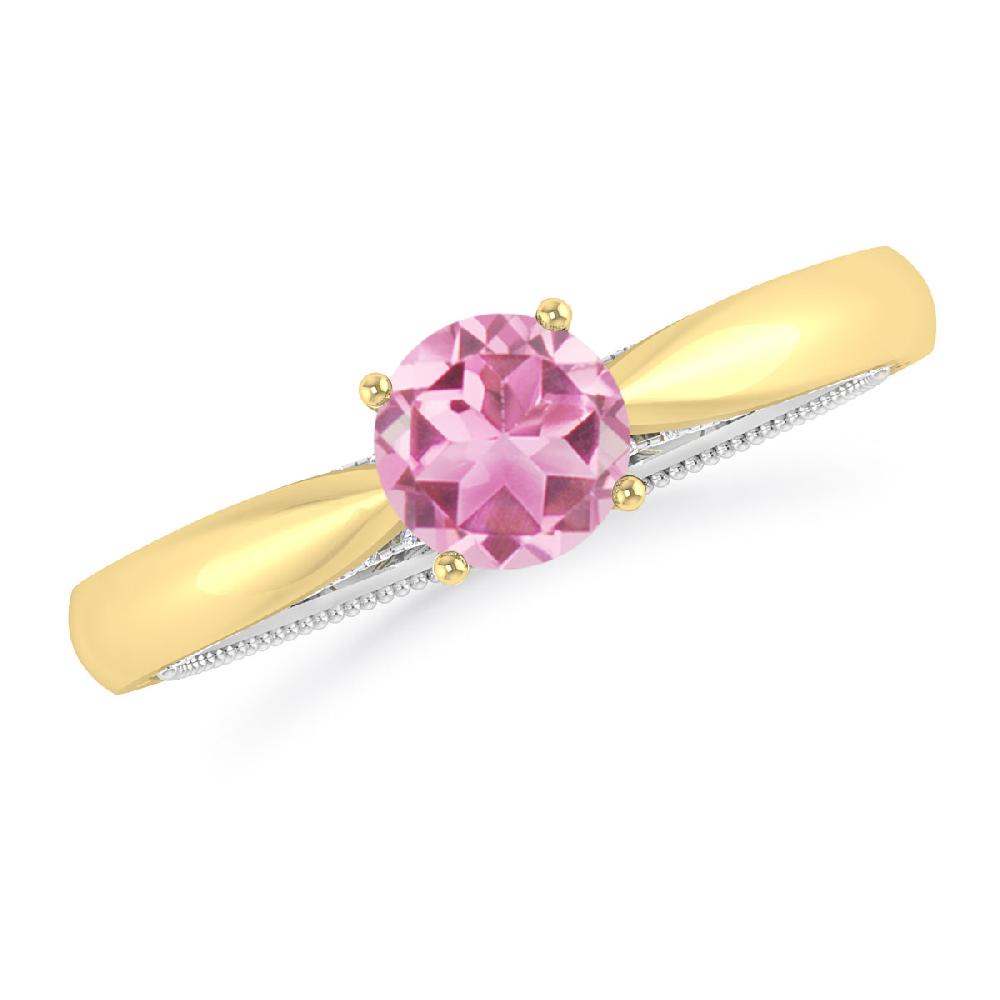 Yellow Gold/White Gold - Pink Tourmaline