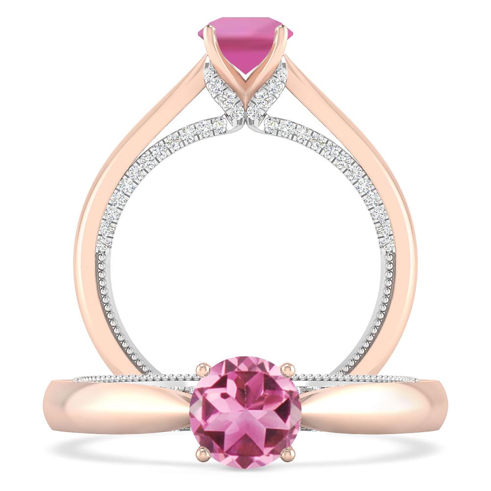 Rose Gold/White Gold - Pink Tourmaline