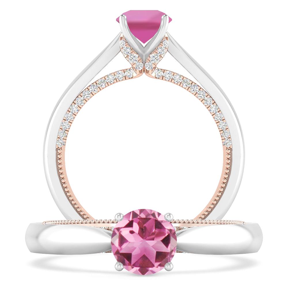 White Gold/Rose Gold - Pink Tourmaline