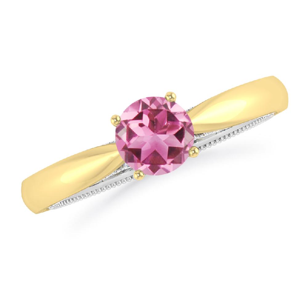 Yellow Gold/White Gold - Pink Tourmaline