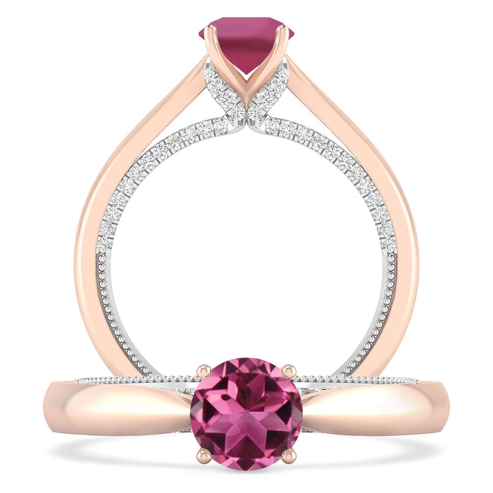 Rose Gold/White Gold - Pink Tourmaline