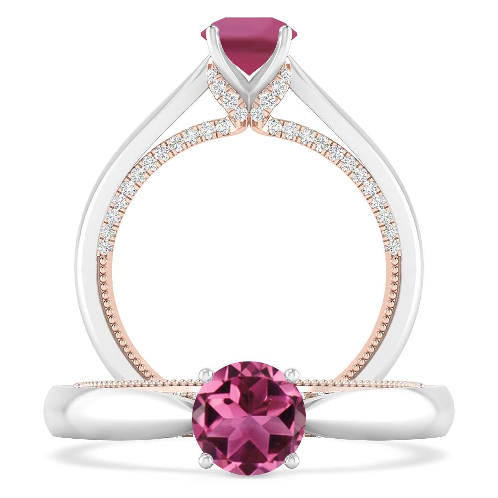 White Gold/Rose Gold - Pink Tourmaline