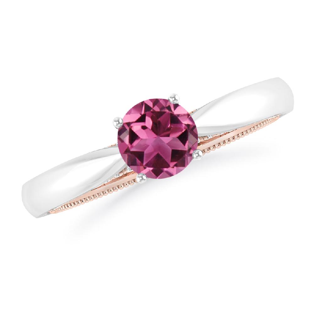 White Gold/Rose Gold - Pink Tourmaline