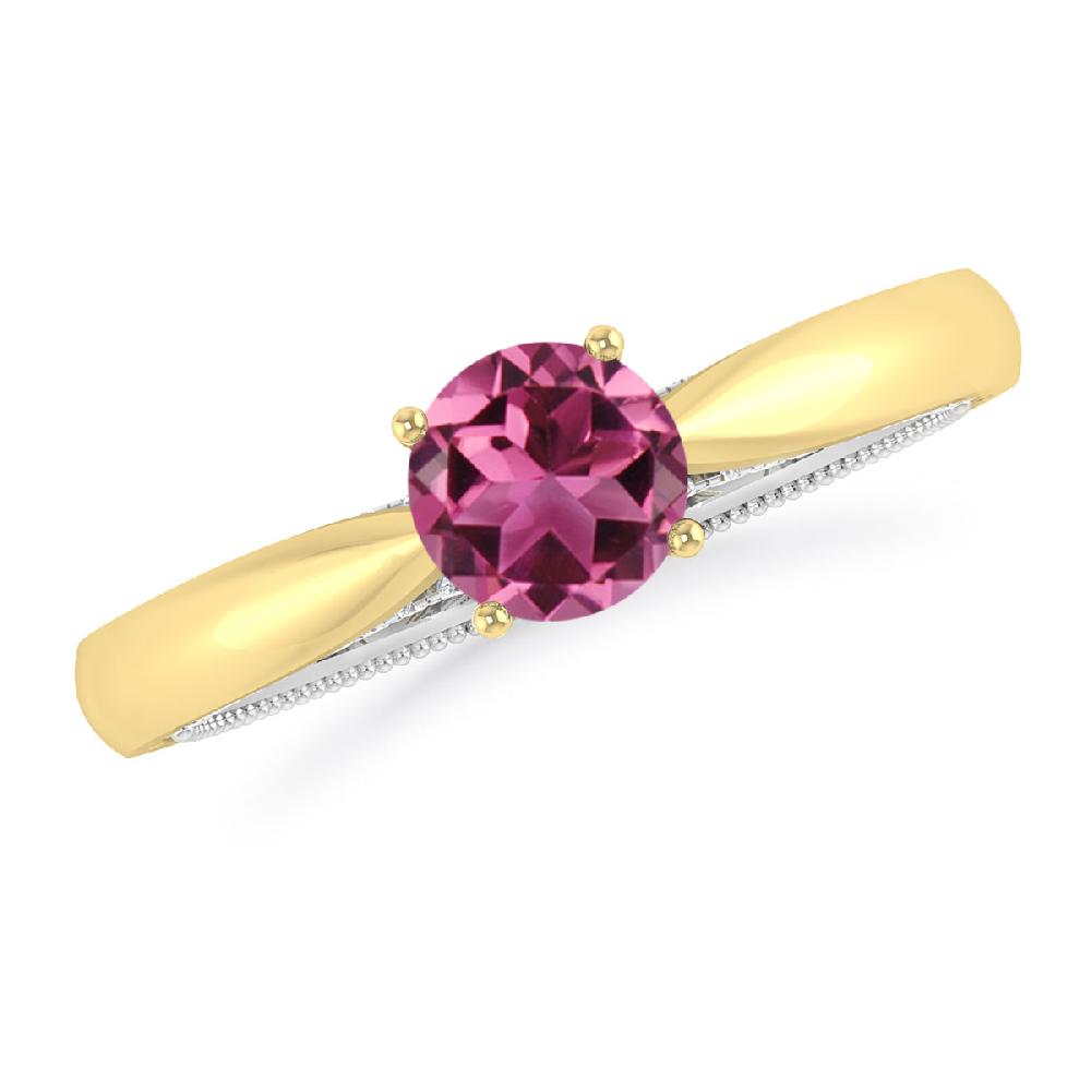 Yellow Gold/White Gold - Pink Tourmaline