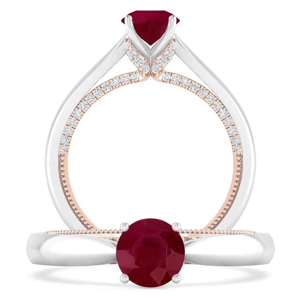 White Gold/Rose Gold - Ruby