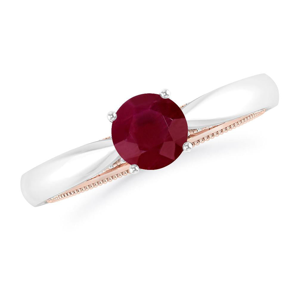 White Gold/Rose Gold - Ruby