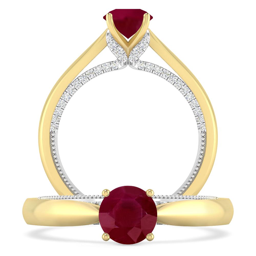 Yellow Gold/White Gold - Ruby