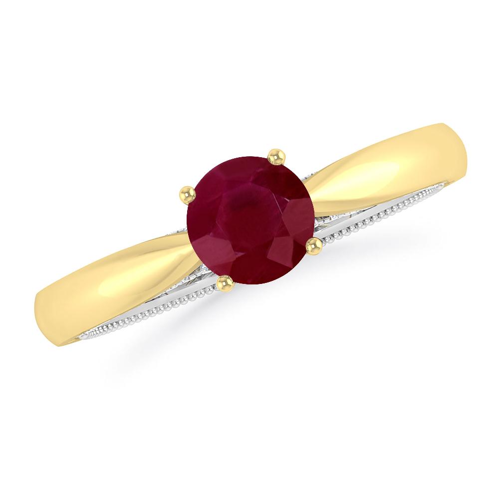Yellow Gold/White Gold - Ruby