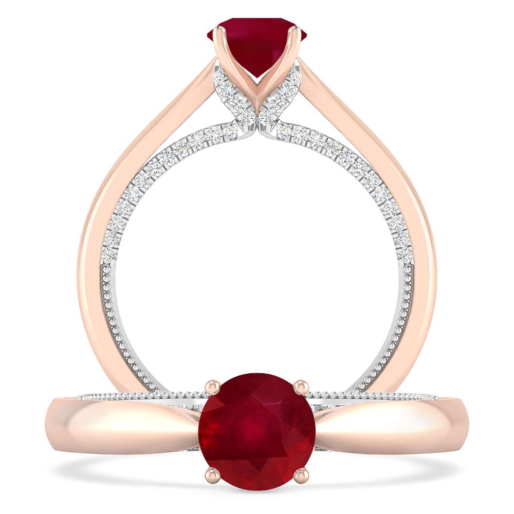 Rose Gold/White Gold - Ruby