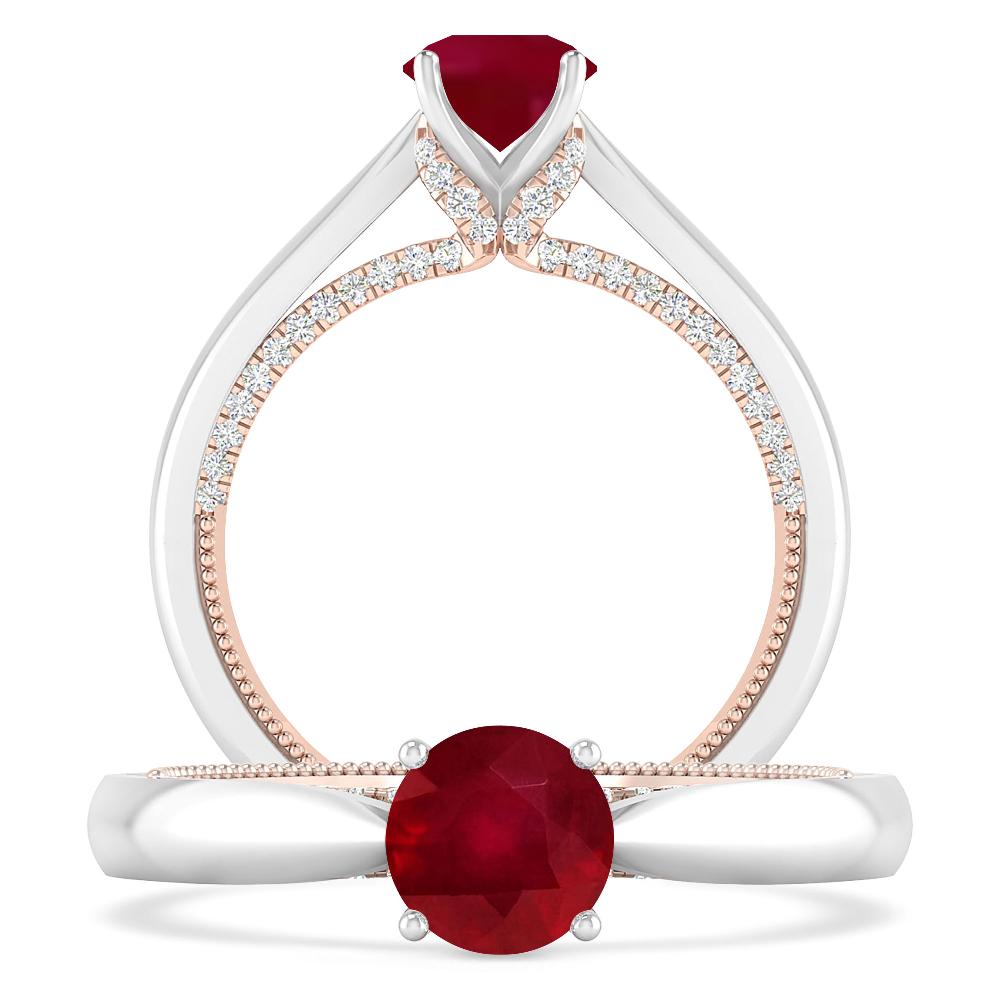 White Gold/Rose Gold - Ruby