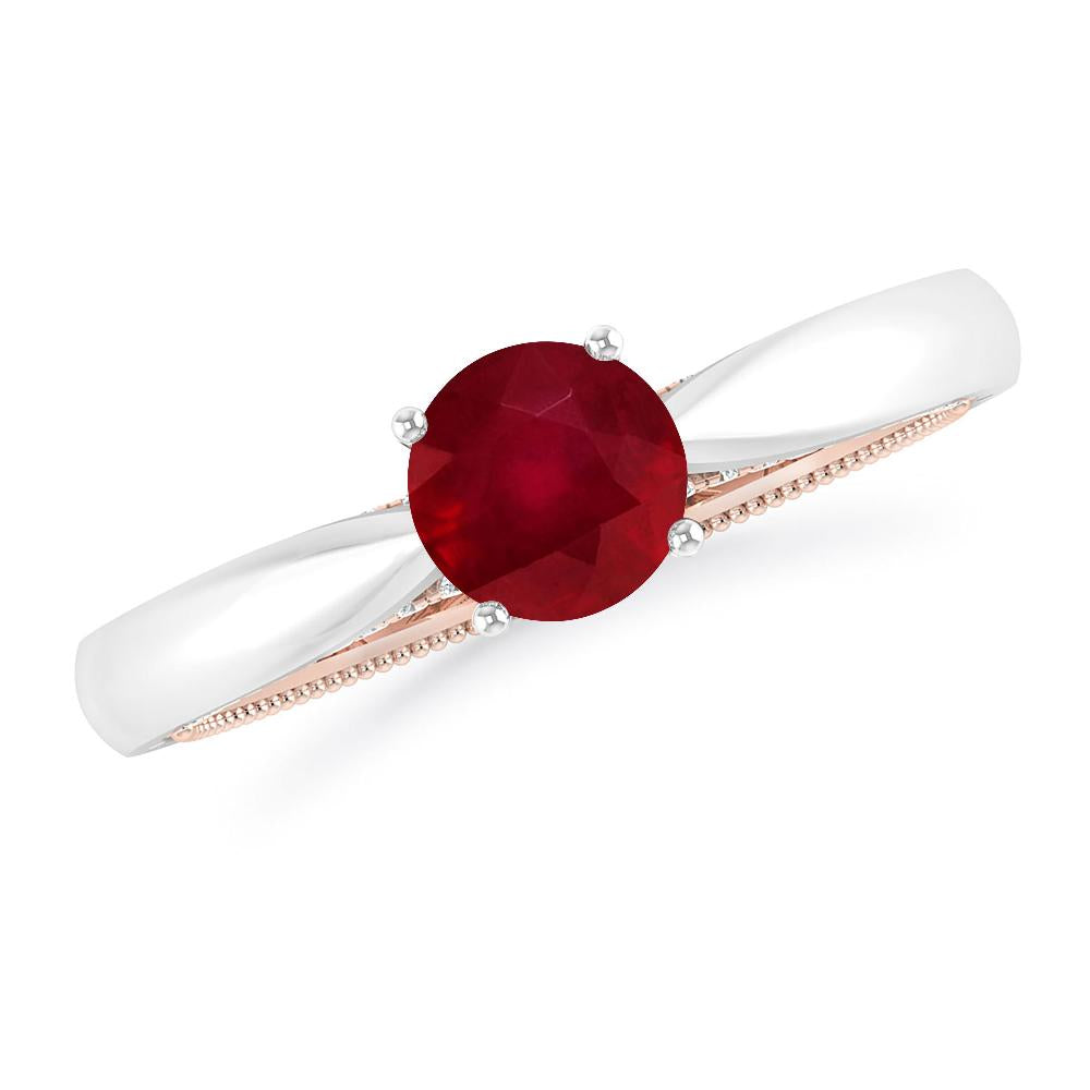 White Gold/Rose Gold - Ruby