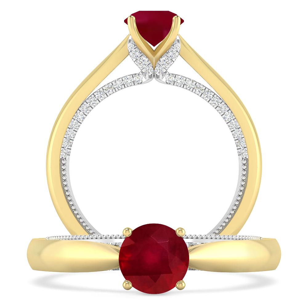 Yellow Gold/White Gold - Ruby