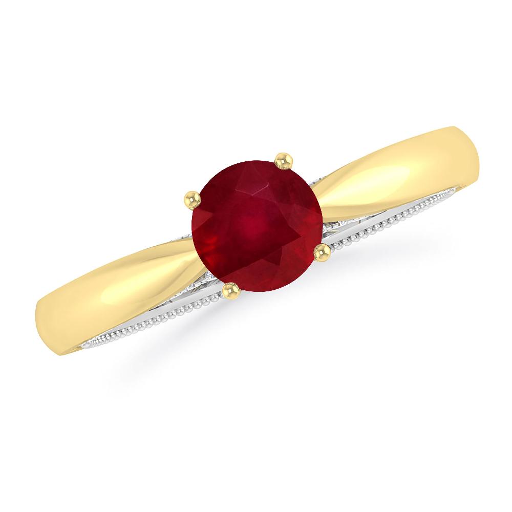 Yellow Gold/White Gold - Ruby