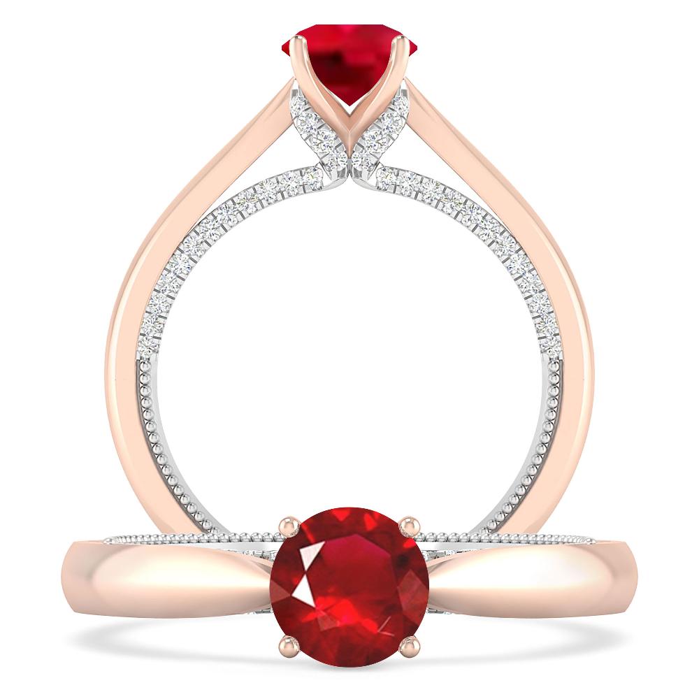 Rose Gold/White Gold - Ruby