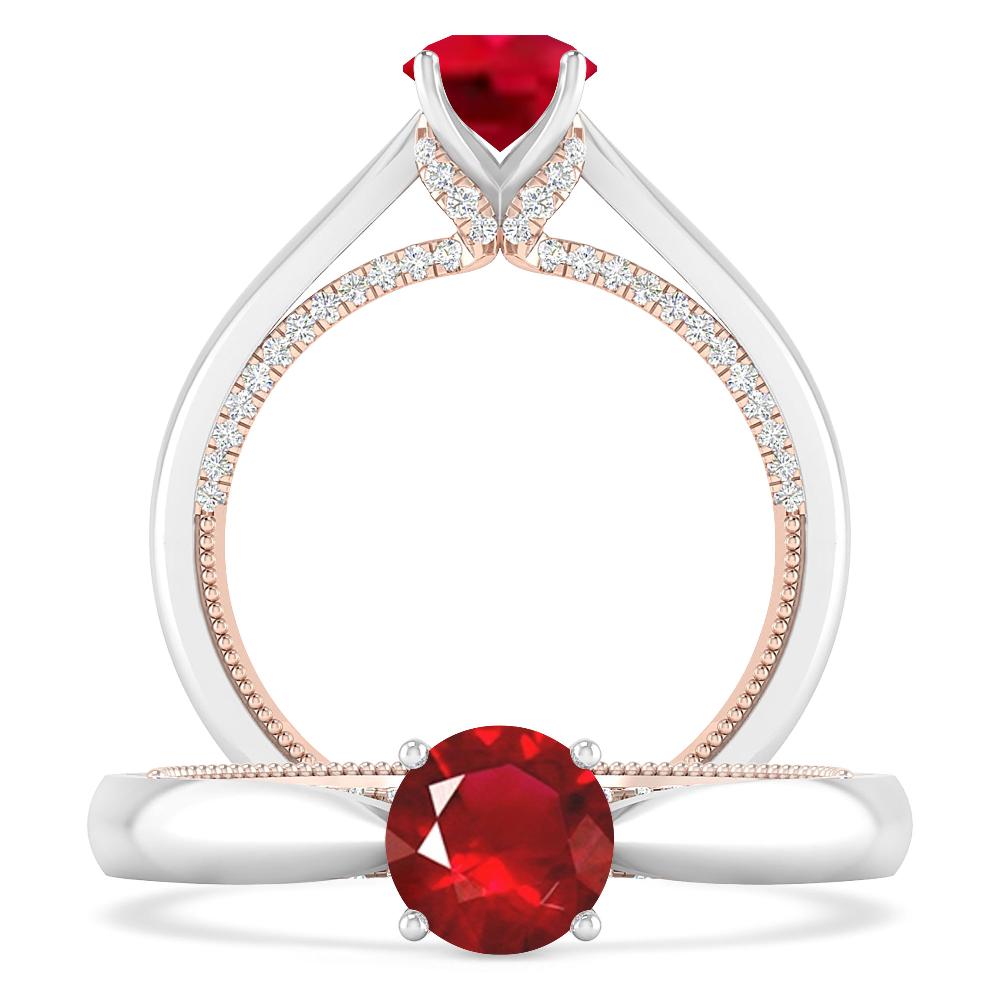 White Gold/Rose Gold - Ruby