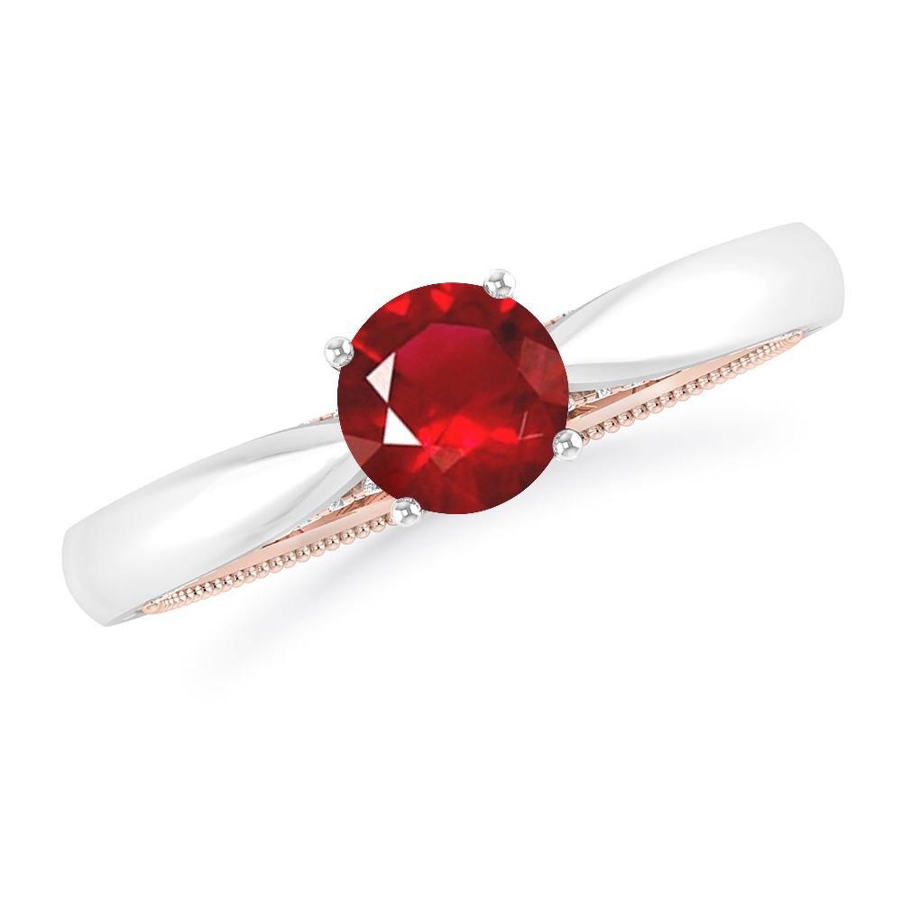 White Gold/Rose Gold - Ruby