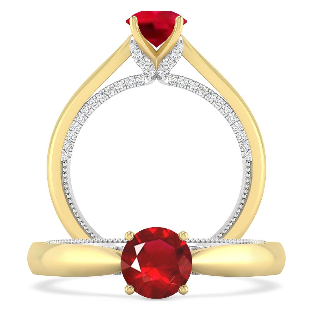 Yellow Gold/White Gold - Ruby