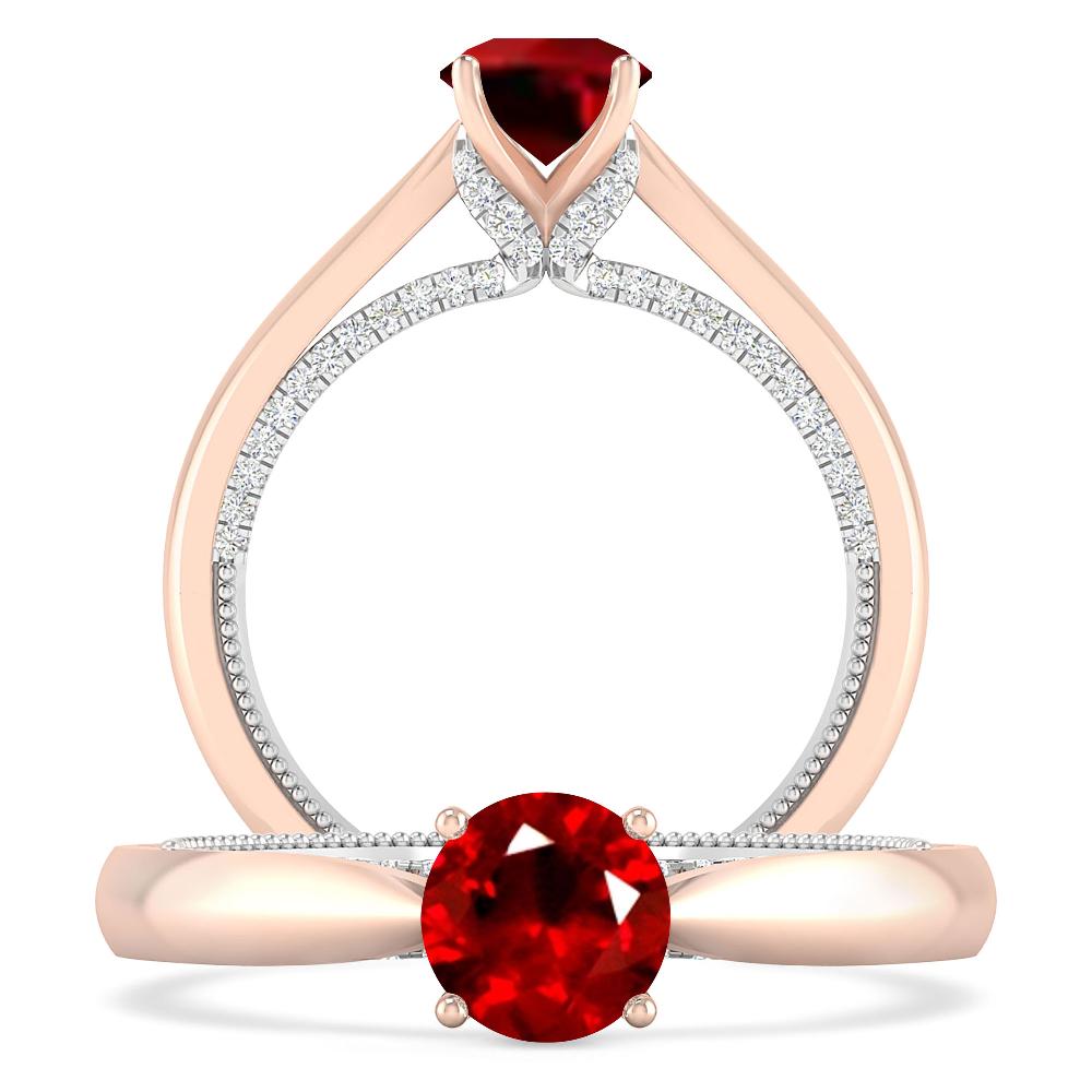 Rose Gold/White Gold - Ruby