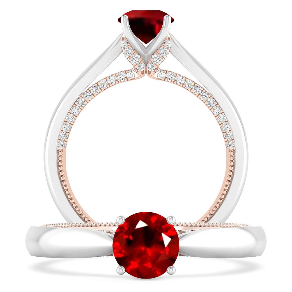 White Gold/Rose Gold - Ruby