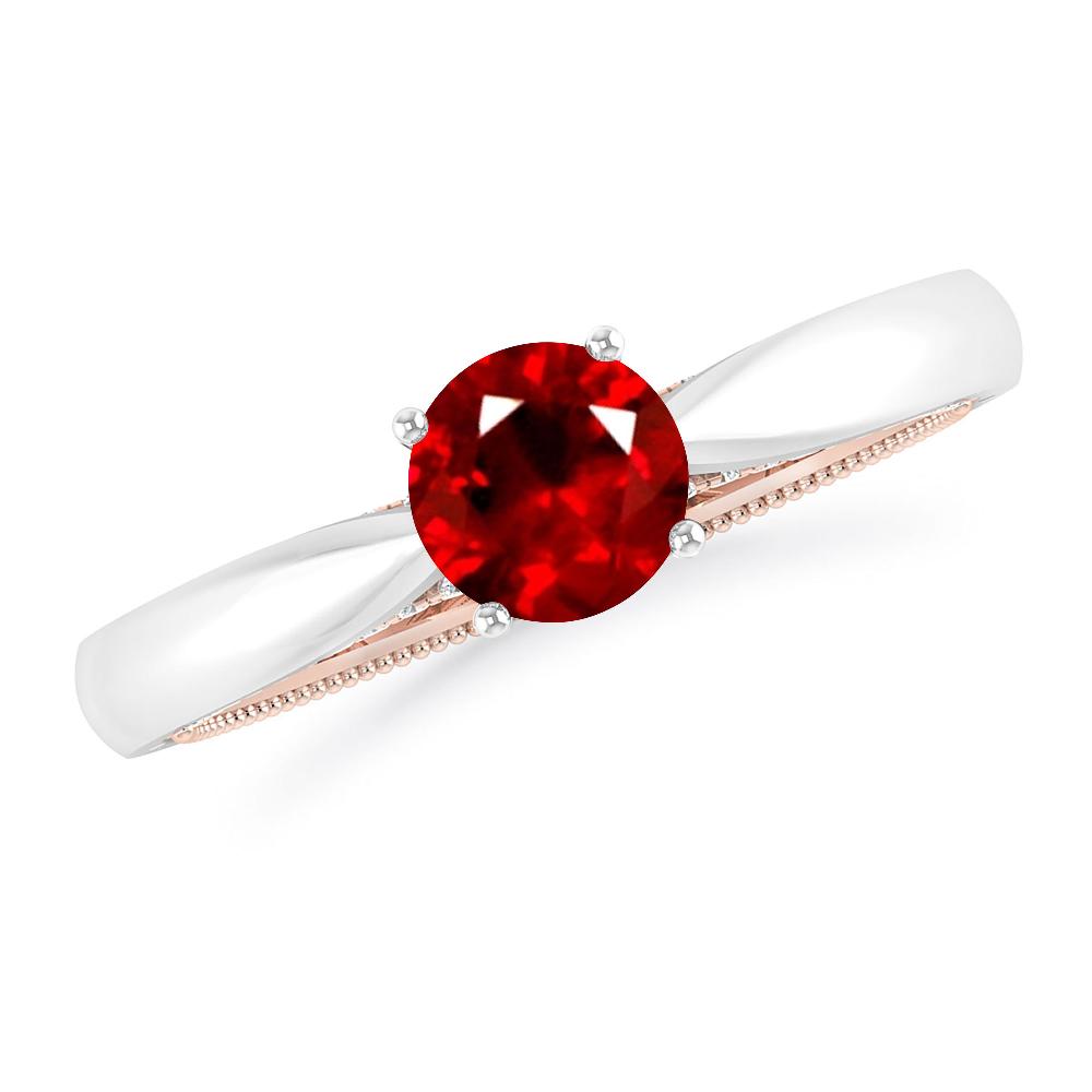White Gold/Rose Gold - Ruby