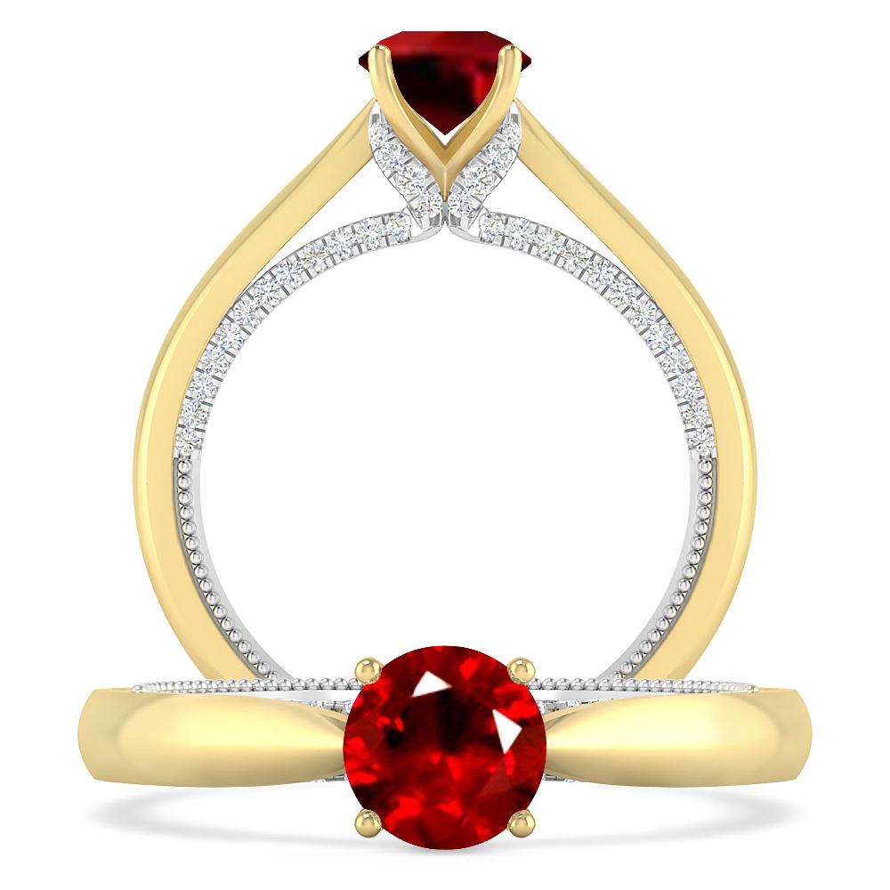 Yellow Gold/White Gold - Ruby