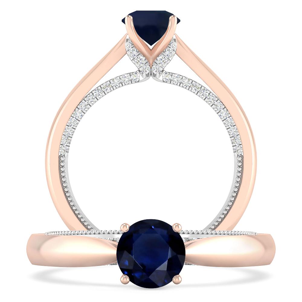 Rose Gold/White Gold - Sapphire