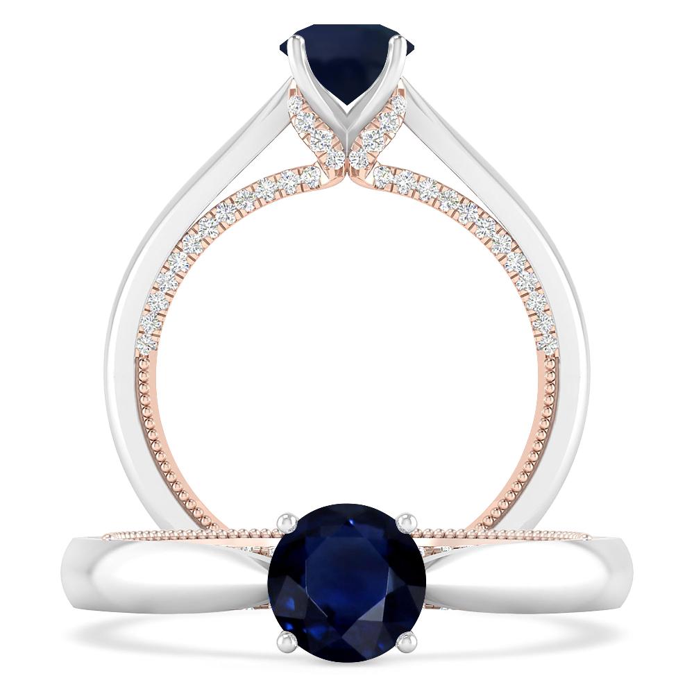 White Gold/Rose Gold - Sapphire