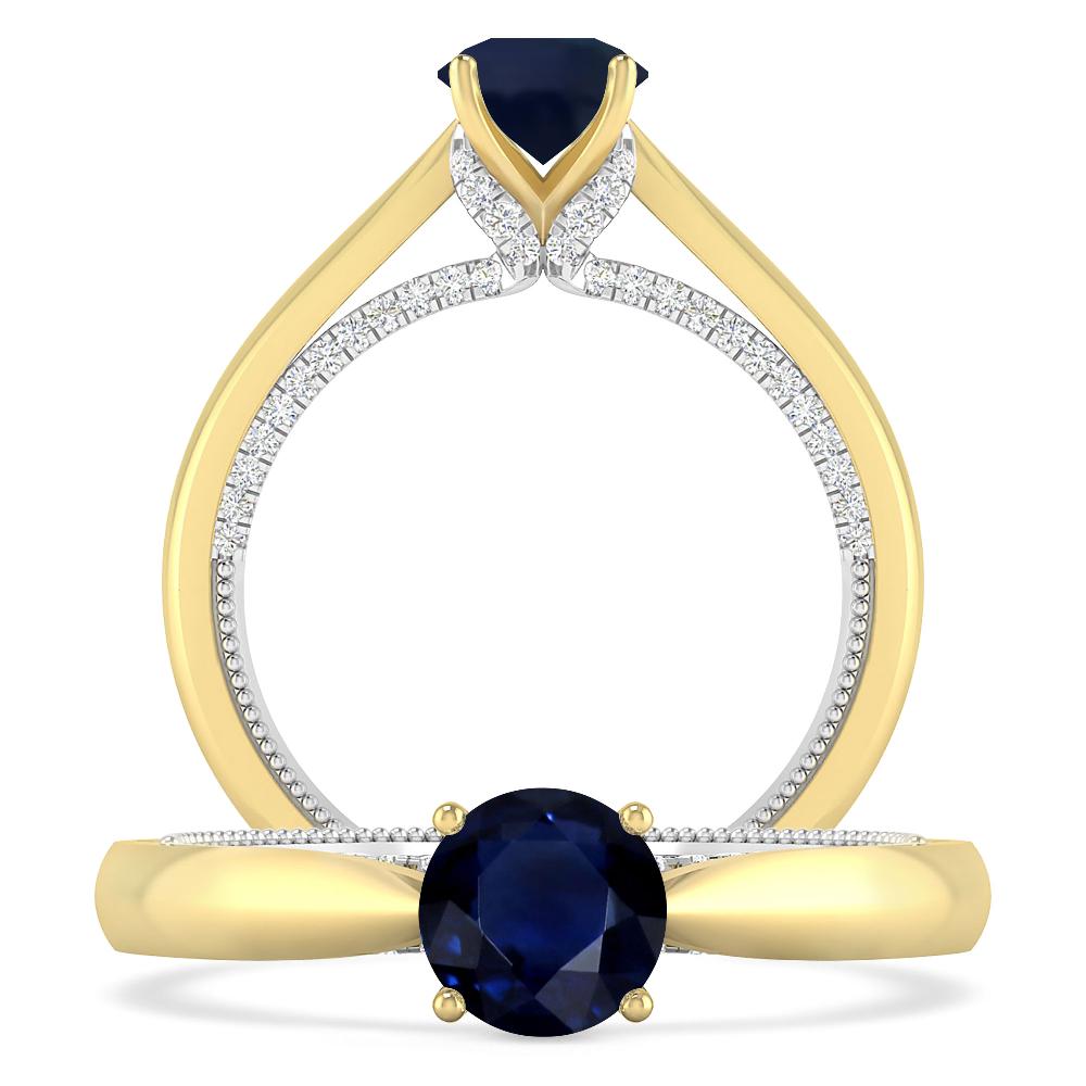 Yellow Gold/White Gold - Sapphire