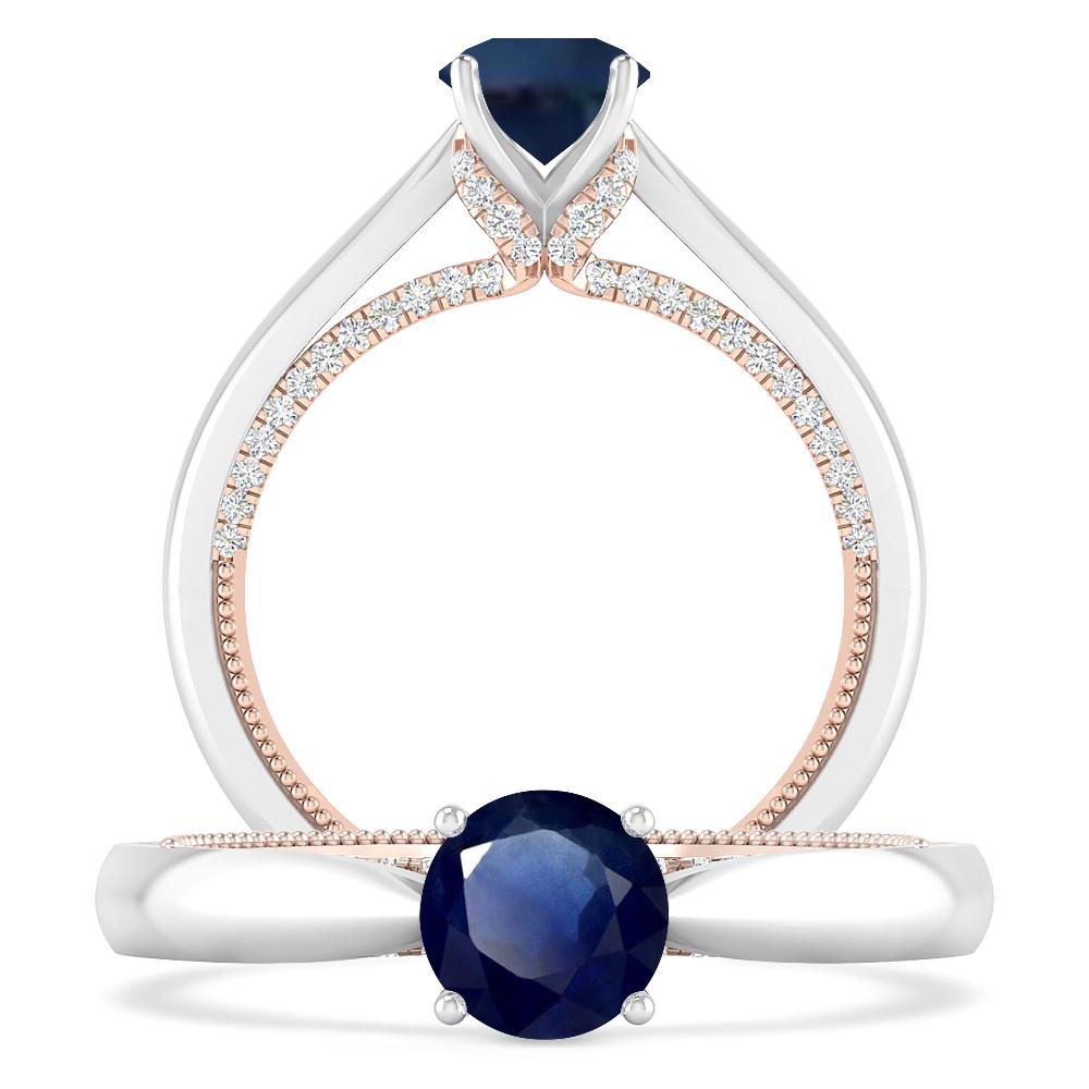 White Gold/Rose Gold - Sapphire