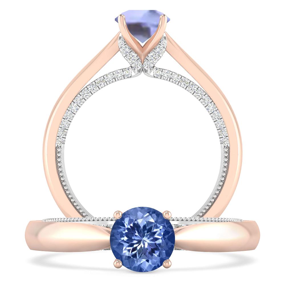 Rose Gold/White Gold - Tanzanite